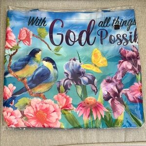 NWT Briarwood Lane Colorful Floral and Bird Tote Bag